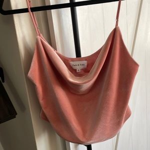Park & Fifth Cowl Neck Cropped Velour Cami